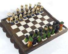 VINTAGE FOLK ART CHESS SET