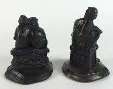2 CAST BRONZE SCULPTURES