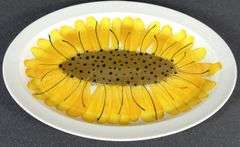 VERA NEUMANN SUNFLOWER PATTERN SERVING PLATTERS