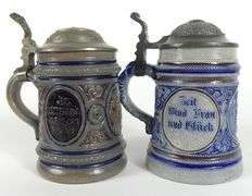 2 SUPERB ANTIQUE GERMAN STEINS