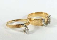 INTERLOCKING 14K GOLD & DIAMOND RINGS