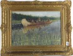 ANTIQUE AMERICAN SCHOOL OIL