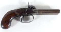 BELGIAN DOUBLE BARREL PERCUSSION BELT PISTOL