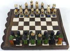 VINTAGE FOLK ART CHESS SET