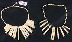 2 VINTAGE BONE NECKLACES