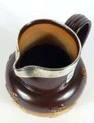 ANTIQUE DOULTON LAMBETH JUG/PITCHER WITH SILVER COLLAR