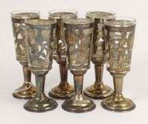 SET SILVER & GLASS LIQUEURS