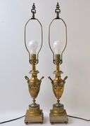 PAIR OF CHAMPLEVE TABLE LAMPS