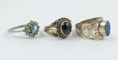 3 STERLING SILVER RINGS