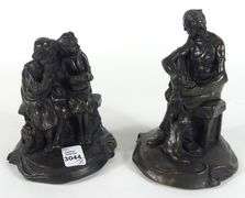2 CAST BRONZE SCULPTURES