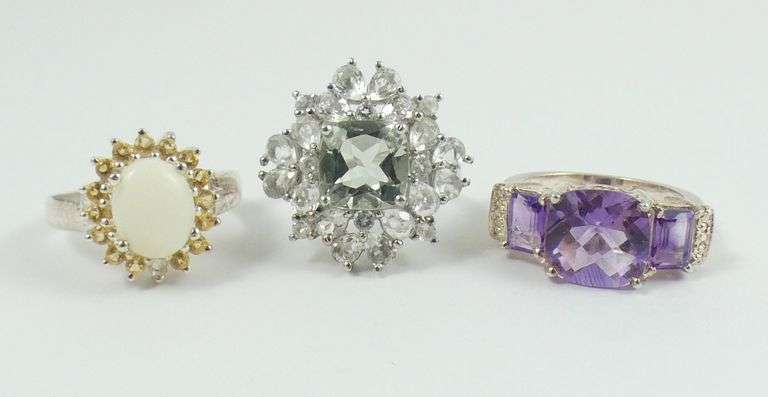 5 STERLING SILVER RINGS