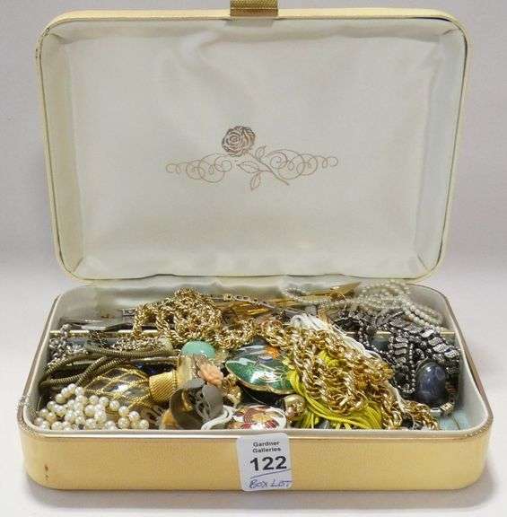 BOX OF VINTAGE FASHION JEWELLERY