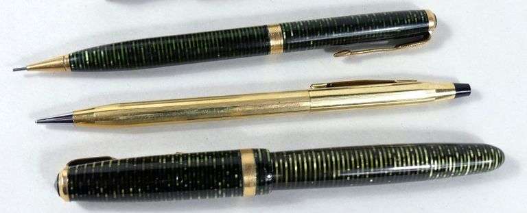 SILVER BOX & VINTAGE PENS