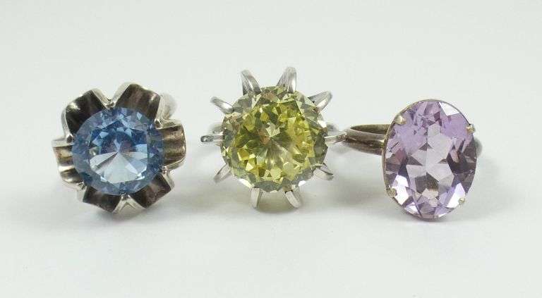 3 VINTAGE STERLING SILVER RINGS