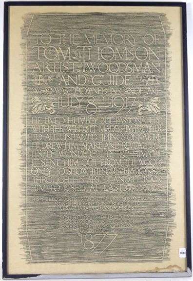 TOM THOMSON MEMORIAL