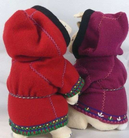 TWO POLAR BEAR DOLLS