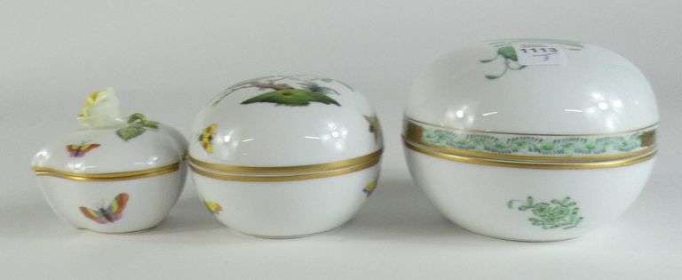 3 HEREND COVERED BOXES