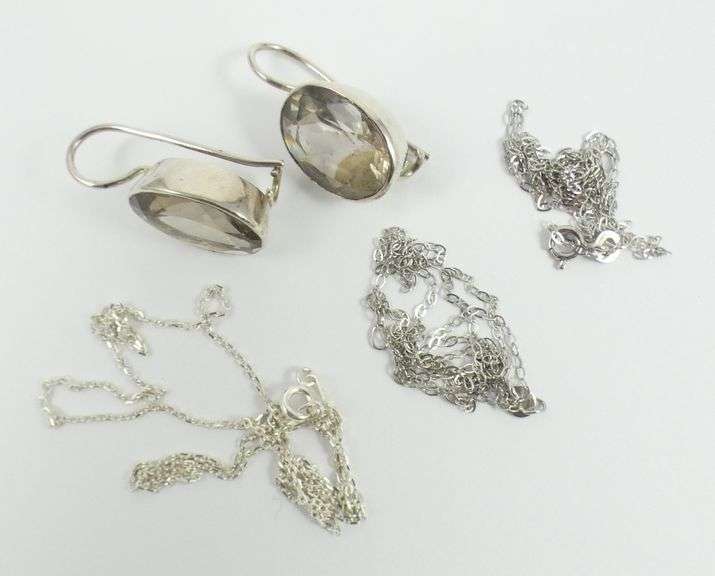 STERLING CHAINS & BRACELETS, EARRINGS