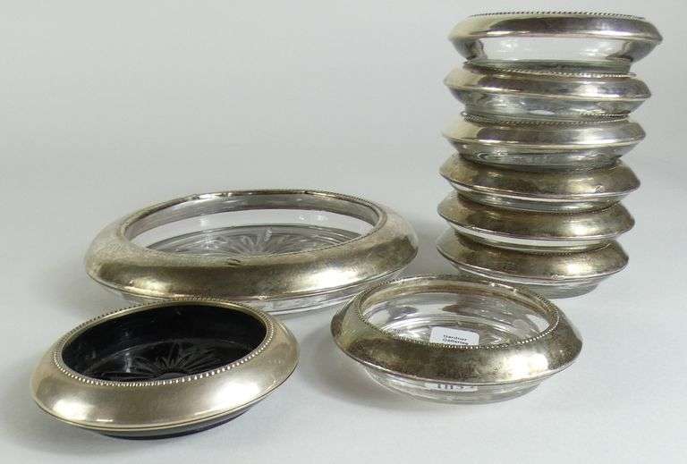 9 SILVER & GLASS COASTERS