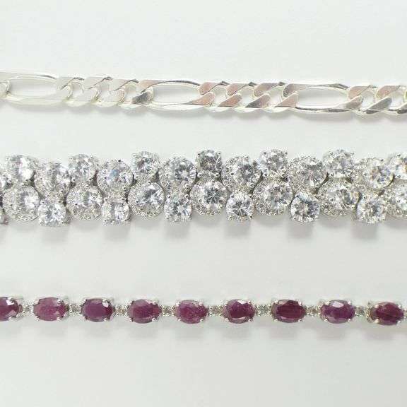 3 STERLING SILVER BRACELETS