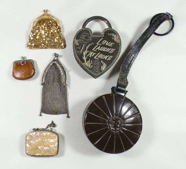 6 ANTIQUE PURSES & CONTAINERS
