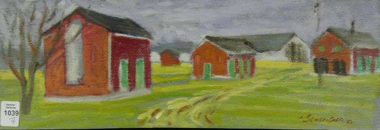 4 SCHLEUSNER OIL PAINTINGS