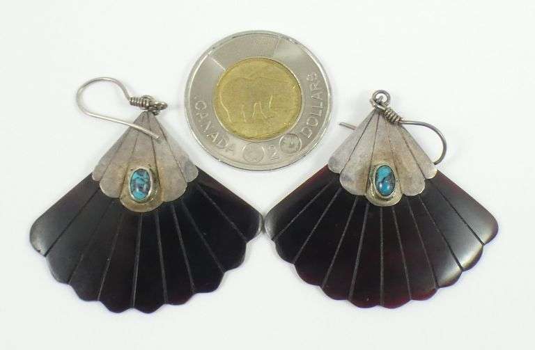 PAIR UNUSUAL SOUTH-WEST EARRINGS