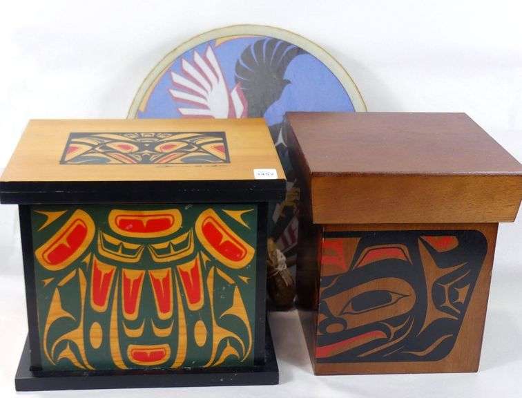 TWO STORAGE BOXES & DRUM