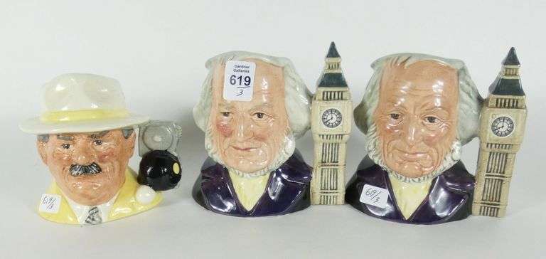 3 DOULTON CHARACTER JUGS