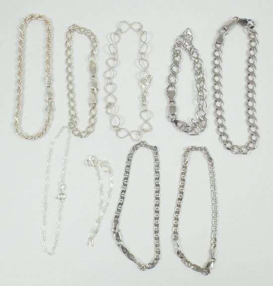 16 STERLING BRACELETS