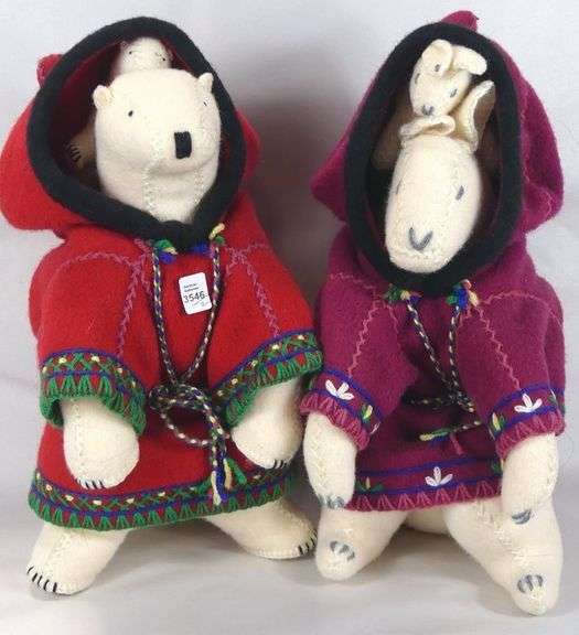 TWO POLAR BEAR DOLLS