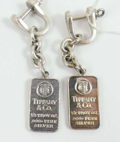 PAIR TIFFANY SILVER INGOT KEY HOLDERS