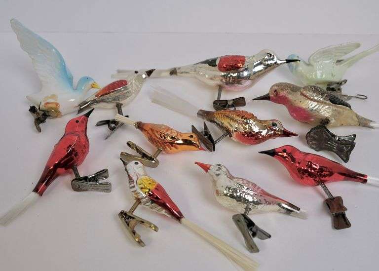 GLASS BIRD ORNAMENTS