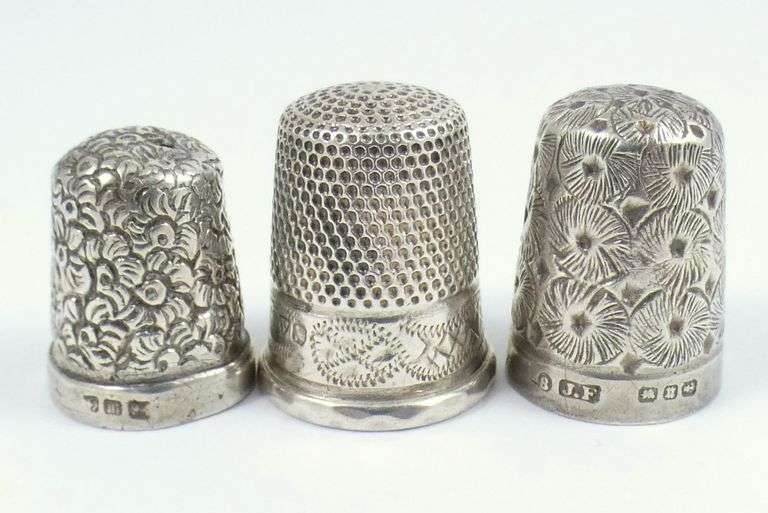 3 SILVER THIMBLES