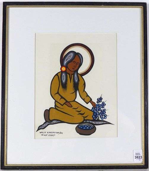 TWO ACRYLICS BY WALLY KAKEPETUM