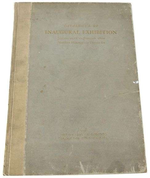 1926 ART GALLERY OF TORONTO INAUGURAL EXHIBITION