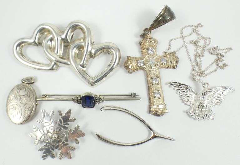 6 PIECES VINTAGE STERLING JEWELLERY