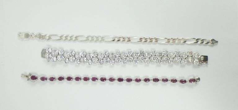 3 STERLING SILVER BRACELETS