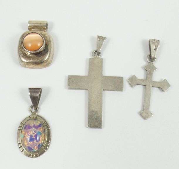 4 SILVER PENDANTS