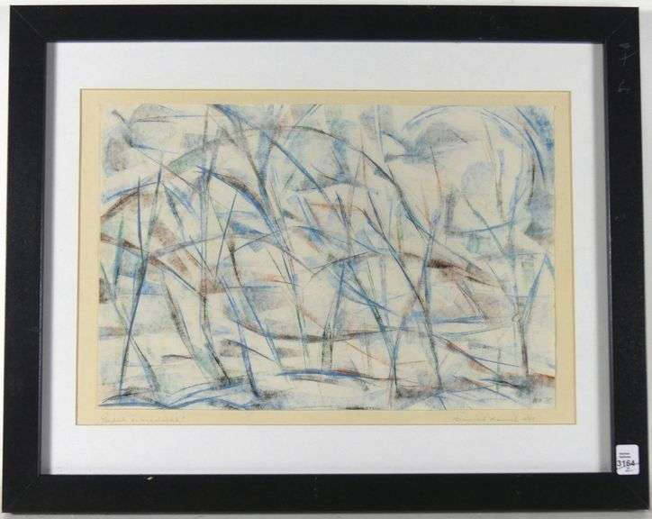 PAIR MIXED MEDIA DRAWINGS