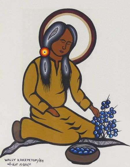 TWO ACRYLICS BY WALLY KAKEPETUM