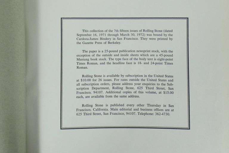 ROLLING STONE HARDBOUND ISSUES