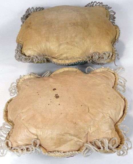 TWO IROQUOIS BEADED PINCUSHIONS