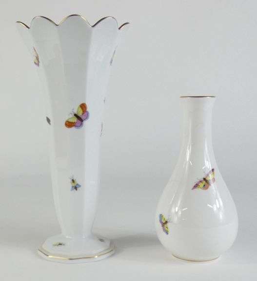 2 HEREND PORCELAIN VASES