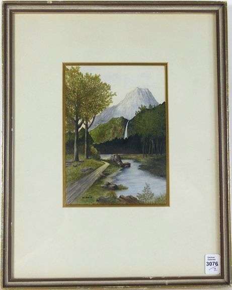 PAIR WATERCOLOURS BY W. ELLIS