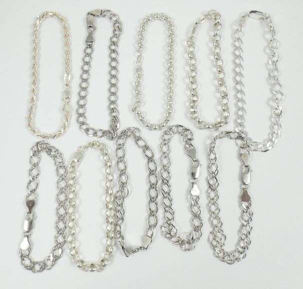 10 STERLING BRACELETS