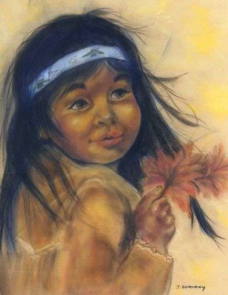 J. GUMINNY PASTEL DRAWING