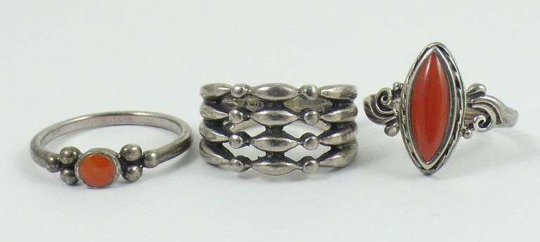 5 STERLING SILVER RINGS