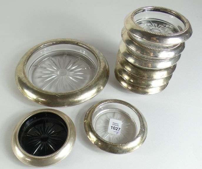 9 SILVER & GLASS COASTERS