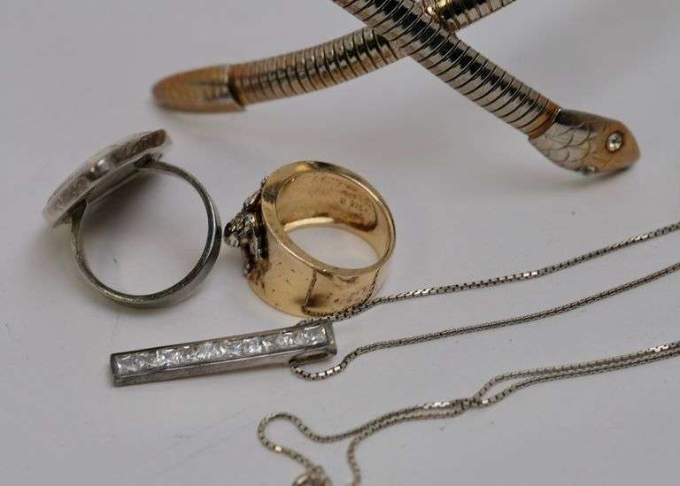 STERLING RINGS AND NECKLACE